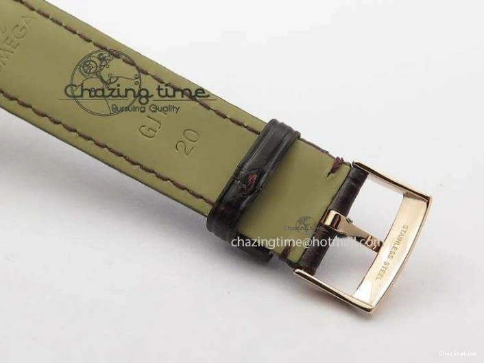 0422 TimelessDesign De Ville MK 1:1 Best Edition RG Black Dial On Black Leather Asian Seagull T1701 (Sec@6) 8236